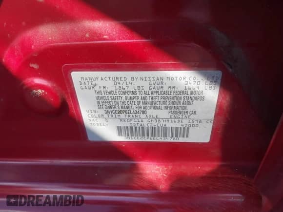 2014 Nissan Note SV z VIN 3N1CE2CP6EL434780, wystawiony jako IAAI lot #42692153 z przebiegiem 78 669 mil mil oraz . Historia ofert i sprzedaży dostępna na DreamBid. Obrazek 9.