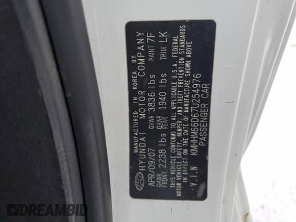 2007 Hyundai Tiburon GS с VIN KMHHM66D67U254976, выставлен на аукционе Copart как лот 87434194 с пробегом Не указан миль и Чистый • Clean title. История ставок и продаж доступна на DreamBid. Изображение 12.