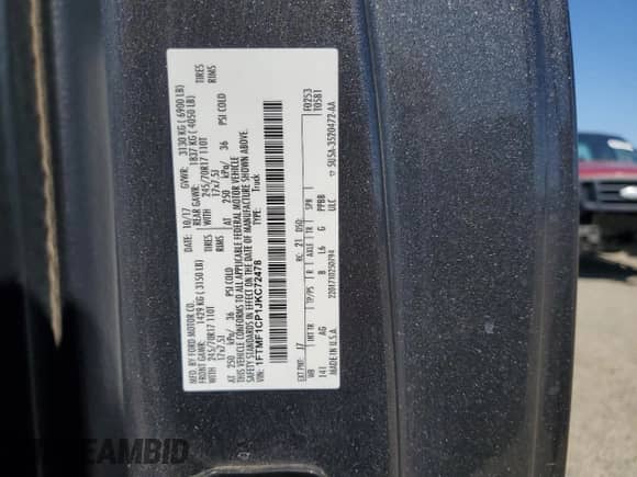 2018 Ford F-150 XL z VIN 1FTMF1CP1JKC72478, wystawiony jako Copart lot #56513615 z przebiegiem 186 659 mil mil oraz Szkoda całkowita • Salvage title. Historia ofert i sprzedaży dostępna na DreamBid. Obrazek 12.