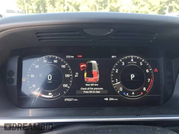 2018 Land Rover Range Rover Sport SE with VIN SALWG2RV2JA412845, listed as a Copart auction lot 71853435 with 76,227 mi miles and Salvage title. Bid and sale history available at DreamBid. Image 9.