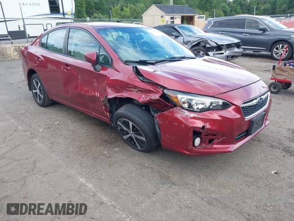 2019 Subaru Impreza Premium with VIN 4S3GKAC60K3609069, listed as a IAAI auction lot 42755337 with 90,437 mi miles and . Bid and sale history available at DreamBid. Image 1.