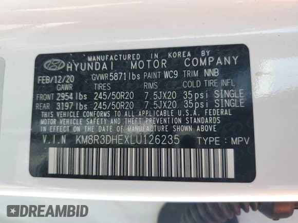 2020 Hyundai Palisade SEL с VIN KM8R3DHEXLU126235, выставлен на аукционе Copart как лот 67676554 с пробегом 101 823 миль миль и На запчасти • Non repairable. История ставок и продаж доступна на DreamBid. Изображение 14.