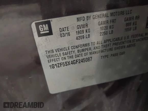 2016 Chevrolet Malibu LT с VIN 1G1ZF5SX4GF245087, выставлен на аукционе IAAI как лот 42713219 с пробегом 104 026 миль миль и . История ставок и продаж доступна на DreamBid. Изображение 9.