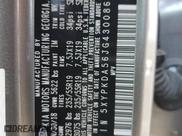 2018 Kia Sorento SX z VIN 5XYPKDA56JG430086, wystawiony jako Copart lot #70511555 z przebiegiem 137 144 mil mil oraz Szkoda całkowita • Salvage title. Historia ofert i sprzedaży dostępna na DreamBid. Obrazek 13.