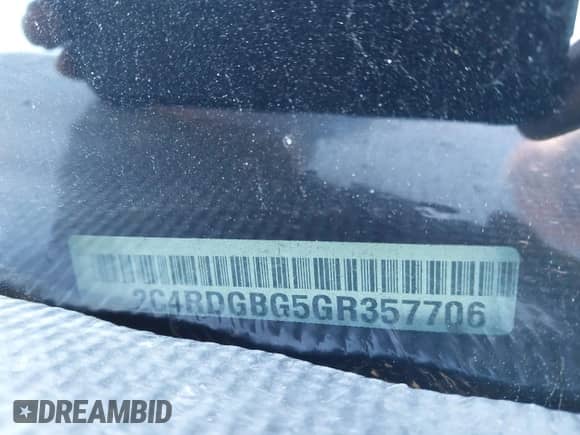2016 Dodge Grand Caravan SE Plus with VIN 2C4RDGBG5GR357706, listed as a IAAI auction lot 41283854 with 83,220 mi miles and . Bid and sale history available at DreamBid. Image 9.