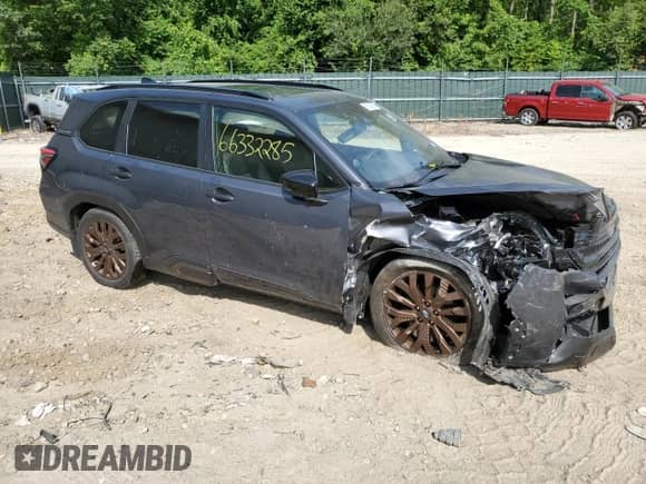 2025 Subaru Forester Special Sports with VIN JF2SLDHC9SH439354, listed as a Copart auction lot 66332285 with 7,609 mi miles and Salvage title. Bid and sale history available at DreamBid. Image 4.