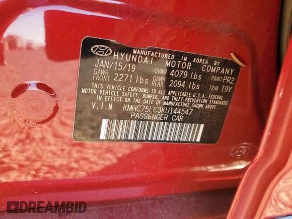 2019 Hyundai Ioniq SEL с VIN KMHC75LC3KU144547, выставлен на аукционе Copart как лот 82053353 с пробегом 54 339 миль миль и . История ставок и продаж доступна на DreamBid. Изображение 14.