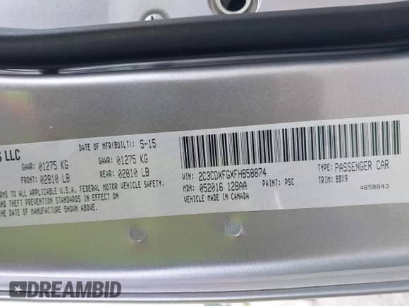 2015 Dodge Charger SE с VIN 2C3CDXFGXFH858874, выставлен на аукционе IAAI как лот 42503265 с пробегом 112 189 миль миль и . История ставок и продаж доступна на DreamBid. Изображение 9.