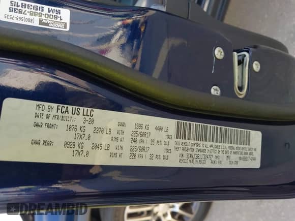 2020 Jeep Compass Latitude z VIN 3C4NJCBB1LT224727, wystawiony jako IAAI lot #41683813 z przebiegiem 36 107 mil mil oraz . Historia ofert i sprzedaży dostępna na DreamBid. Obrazek 9.