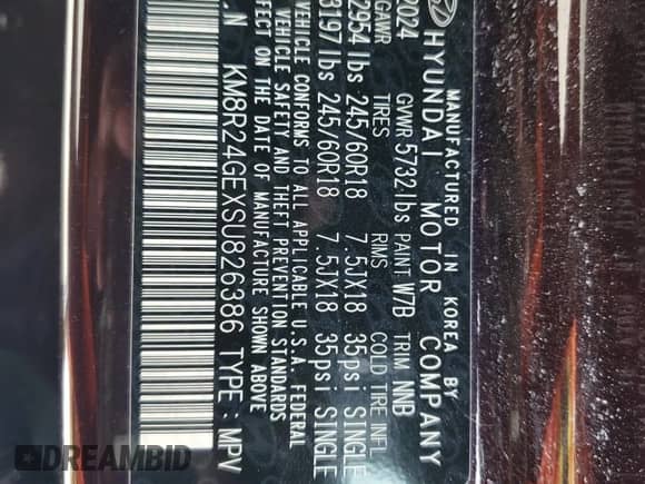 2025 Hyundai Palisade SEL with VIN KM8R24GEXSU826386, listed as a Copart auction lot 84556815 with 28,580 mi miles and Non repairable. Bid and sale history available at DreamBid. Image 13.