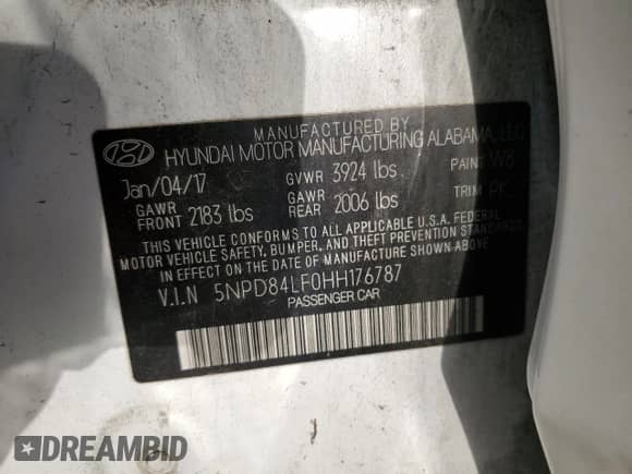 2017 Hyundai Elantra SE with VIN 5NPD84LF0HH176787, listed as a Copart auction lot 85729855 with 145,992 mi miles and Clean title. Bid and sale history available at DreamBid. Image 12.