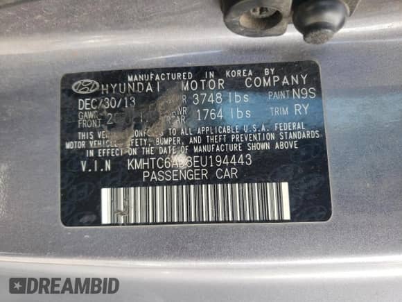 2014 Hyundai Veloster z VIN KMHTC6AD8EU194443, wystawiony jako Copart lot #60059565 z przebiegiem 201 848 mil mil oraz Szkoda całkowita • Salvage title. Historia ofert i sprzedaży dostępna na DreamBid. Obrazek 15.