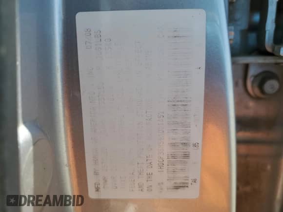 2009 Honda Accord EX-L with VIN 1HGCP36859A001452, listed as a Copart auction lot 65797135 with 190,913 mi miles and Salvage title. Bid and sale history available at DreamBid. Image 13.