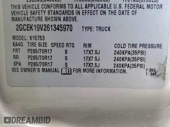 2006 Chevrolet Silverado 1500 LT1 with VIN 2GCEK19V261345970, listed as a Copart auction lot 68275715 with 238,037 mi miles and Clean title. Bid and sale history available at DreamBid. Image 12.