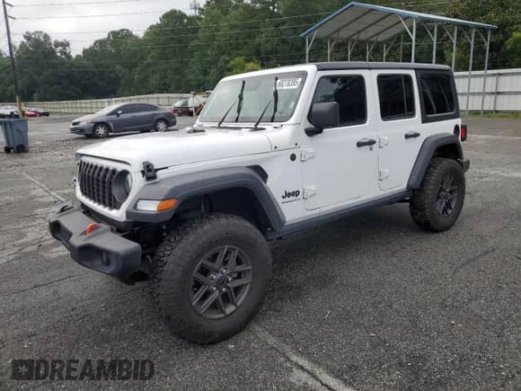 2024 Jeep Wrangler Sport S с VIN 1C4PJXDG8RW356881, выставлен на аукционе Copart как лот 68278395 с пробегом 5 329 миль миль и Списание • Salvage title. История ставок и продаж доступна на DreamBid. Изображение 1.