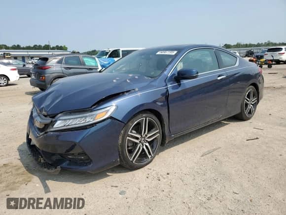 2017 Honda Accord Touring with VIN 1HGCT2B09HA002446, listed as a Copart auction lot 58967205 with 50,493 mi miles and Salvage title. Bid and sale history available at DreamBid. Image 1.
