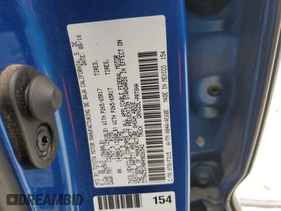 2017 Toyota Tacoma SR5 с VIN 3TMAZ5CN0HM026542, выставлен на аукционе Copart как лот 57841585 с пробегом 135 673 миль миль и На запчасти • Non repairable. История ставок и продаж доступна на DreamBid. Изображение 12.