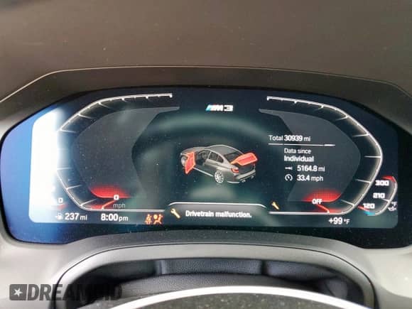 2021 BMW M3 Competition с VIN WBS33AY0XMFL26107, выставлен на аукционе Copart как лот 62080045 с пробегом 30 939 миль миль и Списание • Salvage title. История ставок и продаж доступна на DreamBid. Изображение 9.