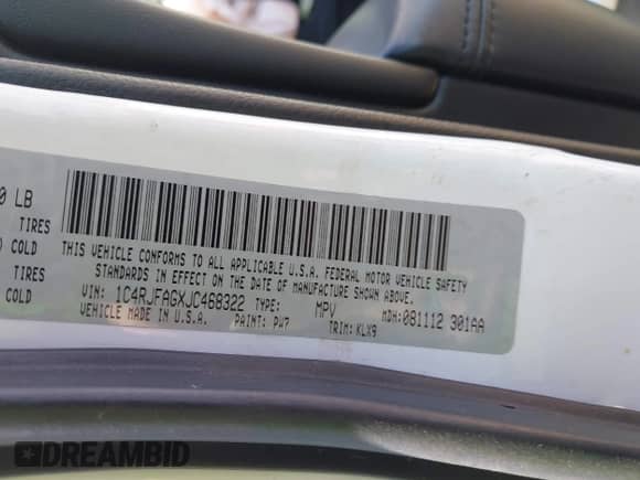 2018 Jeep Grand Cherokee Altitude с VIN 1C4RJFAGXJC468322, выставлен на аукционе IAAI как лот 42941935 с пробегом Не указан миль и . История ставок и продаж доступна на DreamBid. Изображение 9.