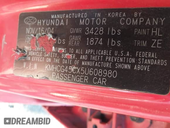 2005 Hyundai Accent GLS с VIN KMHCG45CX5U608980, выставлен на аукционе IAAI как лот 43440401 с пробегом 137 550 миль миль и . История ставок и продаж доступна на DreamBid. Изображение 9.