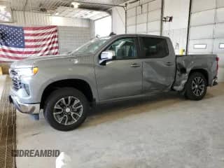 2025 Chevrolet Silverado 1500 with VIN 1GCPKDEK5SZ148993, listed as a Copart auction lot 60159775 with 571 mi miles and Salvage title. Bid and sale history available at DreamBid. Image 1.