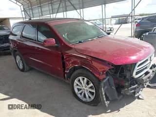 2020 Dodge Durango SXT with VIN 1C4RDHAG0LC166205, listed as a IAAI auction lot 42998481 with 63,348 mi miles and . Bid and sale history available at DreamBid. Image 1.