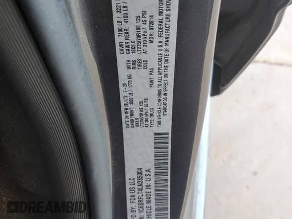 2020 Ram 1500 Rebel z VIN 1C6SRFLT4LN385004, wystawiony jako Copart lot #81076245 z przebiegiem 74 355 mil mil oraz Szkoda całkowita • Salvage title. Historia ofert i sprzedaży dostępna na DreamBid. Obrazek 12.