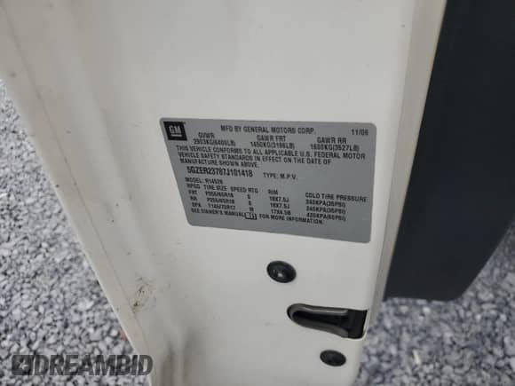 2007 Saturn Outlook XR with VIN 5GZER23787J101418, listed as a Copart auction lot 70452555 with 385,954 mi miles and Salvage title. Bid and sale history available at DreamBid. Image 13.