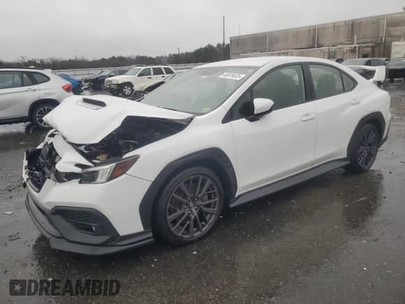 2022 Subaru WRX Premium with VIN JF1VBAH68N8005900, listed as a Copart auction lot 48079535 with 49,767 mi miles and Salvage title. Bid and sale history available at DreamBid. Image 1.