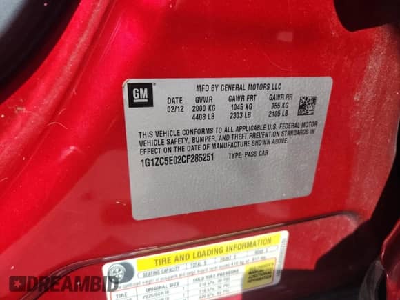 2012 Chevrolet Malibu 1LT с VIN 1G1ZC5E02CF285251, выставлен на аукционе Copart как лот 81598915 с пробегом 225 219 миль миль и Списание • Salvage title. История ставок и продаж доступна на DreamBid. Изображение 12.