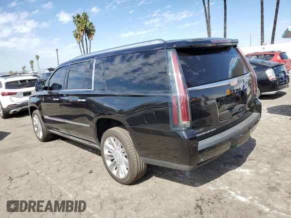 2020 Cadillac Escalade ESV Platinum с VIN 1GYS4KKJ4LR237227, выставлен на аукционе Copart как лот 46142905 с пробегом 45 559 миль миль и Списание • Salvage title. История ставок и продаж доступна на DreamBid. Изображение 2.
