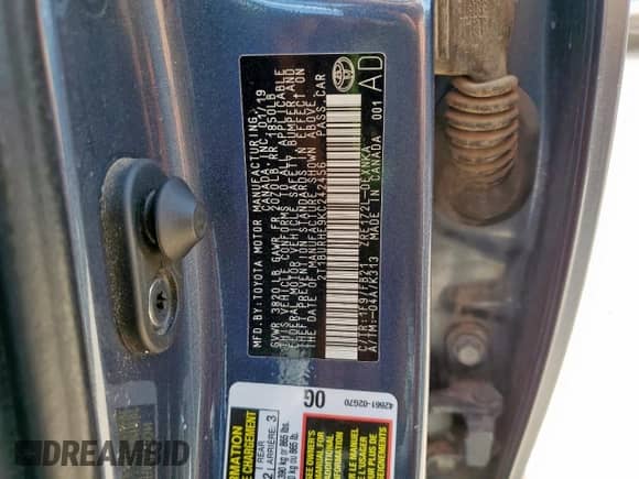 2019 Toyota Corolla L z VIN 2T1BURHE9KC242456, wystawiony jako Copart lot #70520305 z przebiegiem 107 547 mil mil oraz Czysty tytuł • Clean title. Historia ofert i sprzedaży dostępna na DreamBid. Obrazek 12.