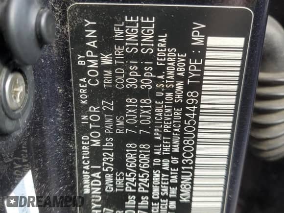 2008 Hyundai Veracruz GLS с VIN KM8NU13C08U054498, выставлен на аукционе Copart как лот 76315404 с пробегом 256 850 миль миль и Списание • Salvage title. История ставок и продаж доступна на DreamBid. Изображение 13.