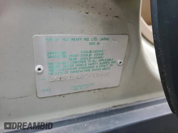 2005 Subaru Forester X with VIN JF1SG63665H736480, listed as a Copart auction lot 67951225 with 123,173 mi miles and Salvage title. Bid and sale history available at DreamBid. Image 14.