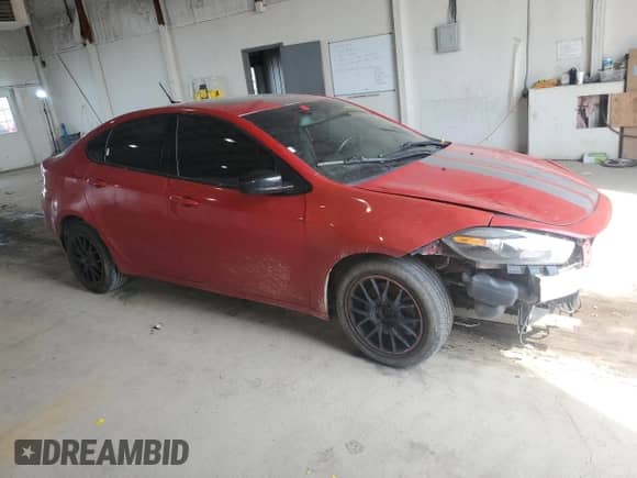 2016 Dodge Dart SXT Sport Blacktop with VIN 1C3CDFFA6GD818361, listed as a Copart auction lot 59578225 with 106,283 mi miles and Salvage title. Bid and sale history available at DreamBid. Image 4.