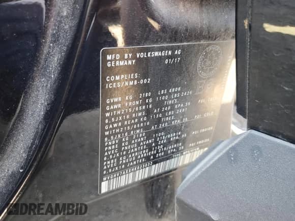 2017 Volkswagen Tiguan z VIN WVGHV7AXXHK023032, wystawiony jako Copart lot #67903025 z przebiegiem 203 953 mil mil oraz Czysty tytuł • Clean title. Historia ofert i sprzedaży dostępna na DreamBid. Obrazek 13.