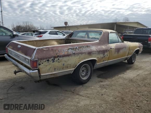1970 Chevrolet El Camino with VIN 136800L180634, listed as a Copart auction lot 81460444 with 361,224 mi miles and Salvage title. Bid and sale history available at DreamBid. Image 3.