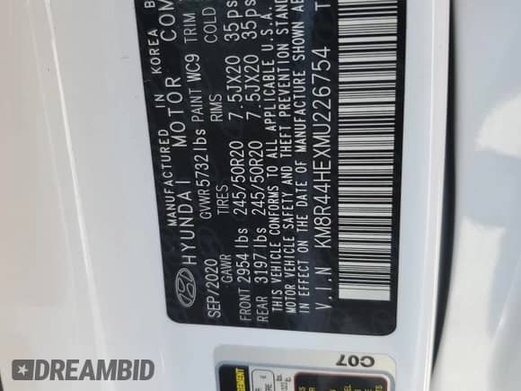 2021 Hyundai Palisade SEL с VIN KM8R44HEXMU226754, выставлен на аукционе Copart как лот 70527125 с пробегом 49 874 миль миль и Списание • Salvage title. История ставок и продаж доступна на DreamBid. Изображение 13.