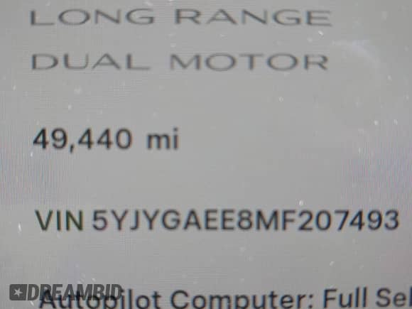 2021 Tesla Model Y Long Range с VIN 5YJYGAEE8MF207493, выставлен на аукционе IAAI как лот 43261396 с пробегом 49 440 миль миль и . История ставок и продаж доступна на DreamBid. Изображение 16.