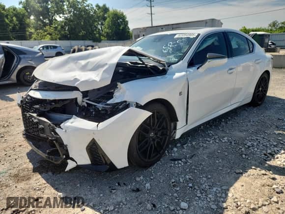 2023 Lexus IS 350 F Sport z VIN JTHGZ1E21P5028051, wystawiony jako Copart lot #62094905 z przebiegiem 25 795 mil mil oraz Szkoda całkowita • Salvage title. Historia ofert i sprzedaży dostępna na DreamBid. Obrazek 1.
