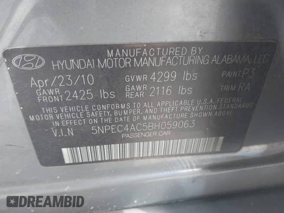 2011 Hyundai Sonata Limited с VIN 5NPEC4AC5BH059063, выставлен на аукционе IAAI как лот 42938602 с пробегом 221 178 миль миль и . История ставок и продаж доступна на DreamBid. Изображение 9.