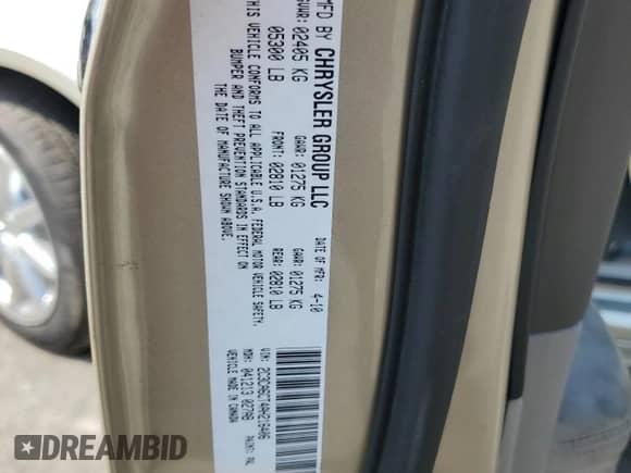 2010 Chrysler 300 C Hemi с VIN 2C3CA6CT4AH216406, выставлен на аукционе Copart как лот 71098855 с пробегом 39 005 миль миль и Списание • Salvage title. История ставок и продаж доступна на DreamBid. Изображение 12.