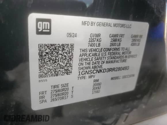 2024 Chevrolet Tahoe LT with VIN 1GNSCNKD3RR280493, listed as a Copart auction lot 89838365 with 43,868 mi miles and Clean title. Bid and sale history available at DreamBid. Image 14.