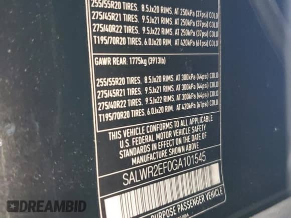 2016 Land Rover Range Rover Sport Dynamic with VIN SALWR2EF0GA101545, listed as a Copart auction lot 69276555 with 108,067 mi miles and Clean title. Bid and sale history available at DreamBid. Image 13.