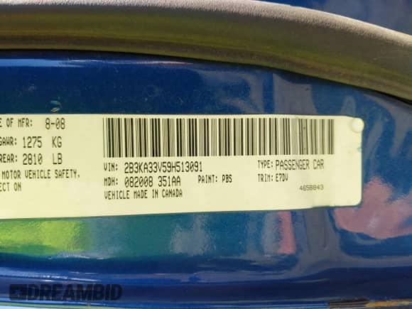 2009 Dodge Charger SXT с VIN 2B3KA33V59H513091, выставлен на аукционе IAAI как лот 43502851 с пробегом 214 308 миль миль и . История ставок и продаж доступна на DreamBid. Изображение 9.