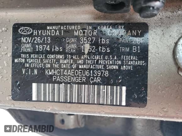 2014 Hyundai Accent GLS with VIN KMHCT4AE0EU613978, listed as a Copart auction lot 82322635 with 132,258 mi miles and Salvage title. Bid and sale history available at DreamBid. Image 13.