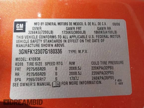 2007 Chevrolet Avalanche 3LT с VIN 3GNFK12307G180336, выставлен на аукционе IAAI как лот 43201757 с пробегом 186 538 миль миль и . История ставок и продаж доступна на DreamBid. Изображение 9.