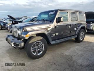 2021 Jeep Wrangler Unlimited Sahara High Altitude with VIN 1C4HJXEG0MW603872, listed as a Copart auction lot 74835884 with 31,008 mi miles and Non repairable. Bid and sale history available at DreamBid. Image 1.