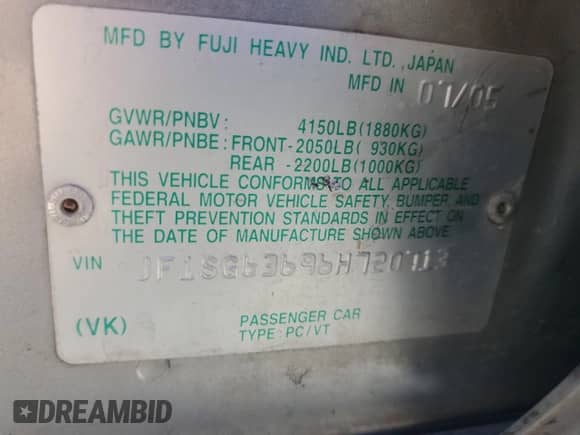 2006 Subaru Forester X with VIN JF1SG63696H720713, listed as a Copart auction lot 67665895 with 275,845 mi miles and Clean title. Bid and sale history available at DreamBid. Image 13.