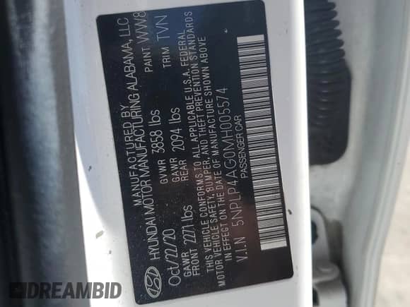 2021 Hyundai Elantra Limited с VIN 5NPLP4AG0MH005574, выставлен на аукционе Copart как лот 67039725 с пробегом 90 663 миль миль и Списание • Salvage title. История ставок и продаж доступна на DreamBid. Изображение 12.